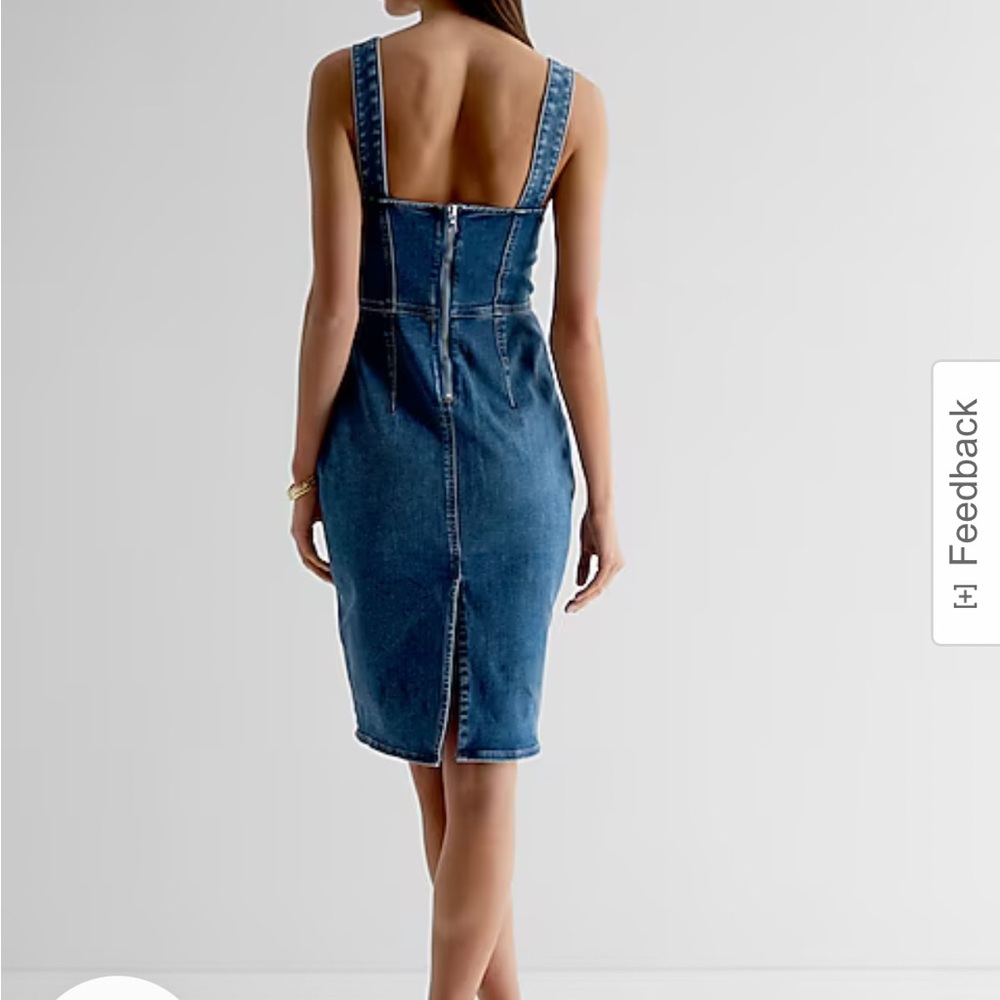 Women's Blue Denim Dress Express - Picture 2 of 2